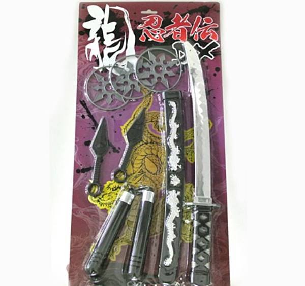 画像1: プラ製 日本刀類 忍者伝 武器セット「Super NINJA Weapon」 玩具 (1)